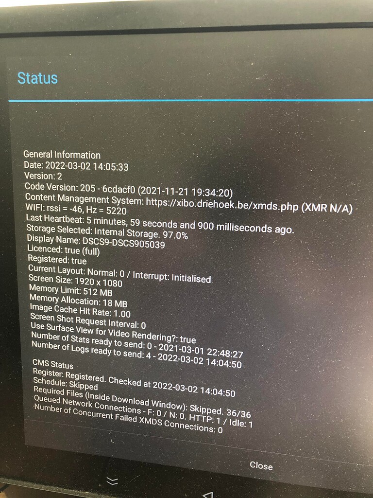 Display only shows the splash screen Xibo Player for Android Xibo Community