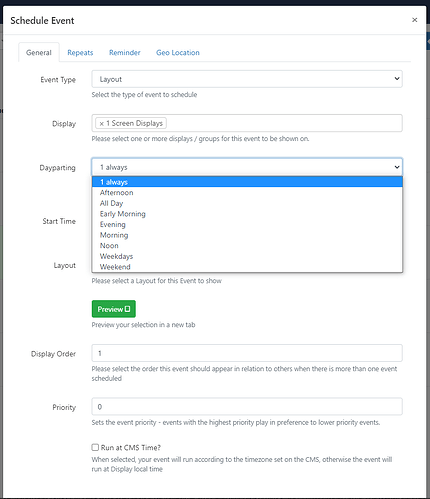 xiboDaypartpulldown