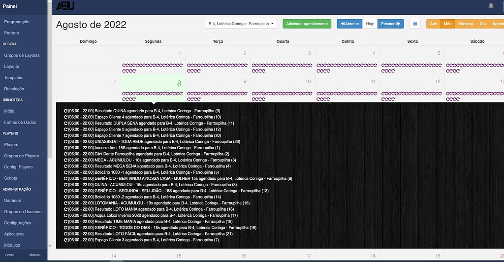 Xibo Table Problem with weekly layout schedule - Xibo Player for Android - Xibo ...
