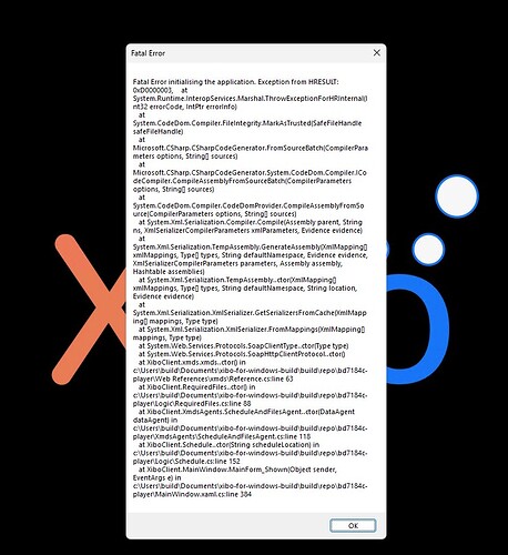Xibo client error
