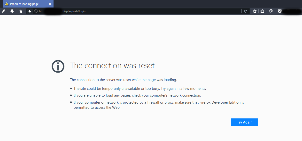 The connection was reset Get Help Xibo Community